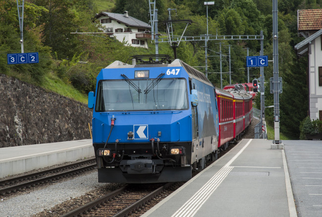 Обои картинки фото техника, поезда, горы, электропоезд