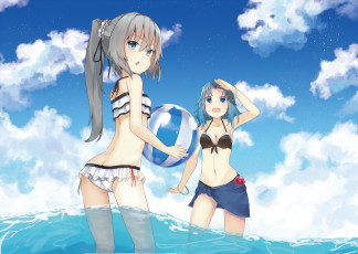 Картинка аниме touhou девочки лето арт monobe tsukuri mononobe no futo kumoi ichirin