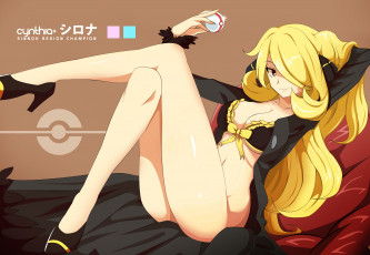 Картинка аниме pokemon девушка арт shirona vivivoovoo cynthia