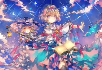 Картинка аниме touhou девочки арт kirisame marisa alice margatroid cha goma