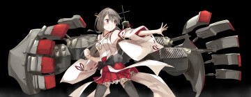 Картинка аниме kantai+collection оружие девушка фон ido-teketeke kancolle kantai collection haruna