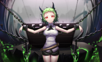 Картинка аниме owari+no+seraph улыбка цепь zxd0554 арт рога девушка owari no seraph hk