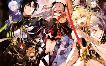 Картинка аниме owari+no+seraph война мужчины девушки вампиры последний серафим люди
