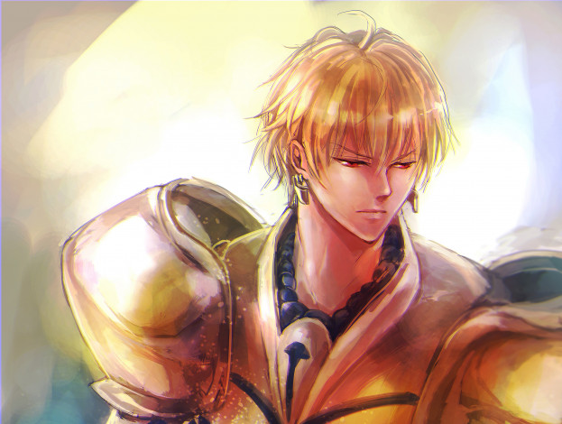 Обои картинки фото аниме, fate, zero, гильгамеш, мужчина, арт