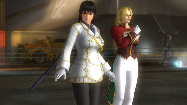 Обои картинки фото видео игры, dead or alive 5, фон, взгляд, девушки, оружие