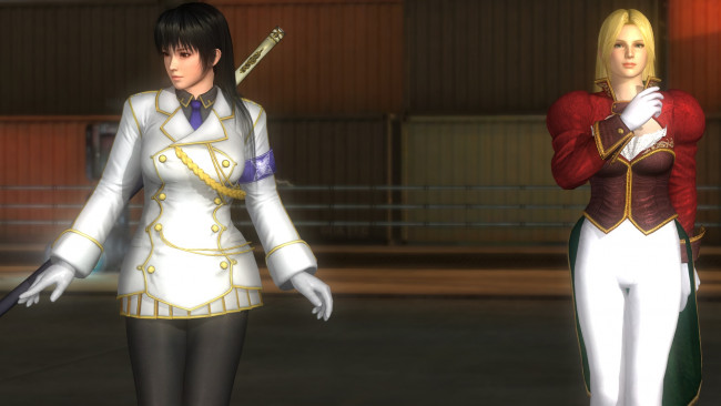 Обои картинки фото видео игры, dead or alive 5, оружие, взгляд, девушки, фон