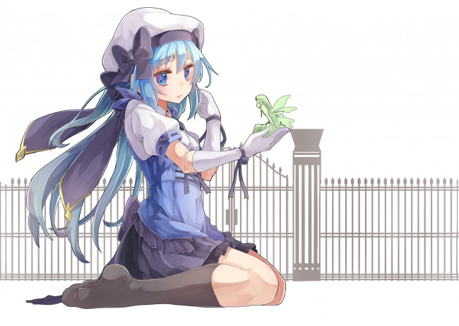 Обои картинки фото аниме, животные,  существа, фея, девочка, арт, saraki