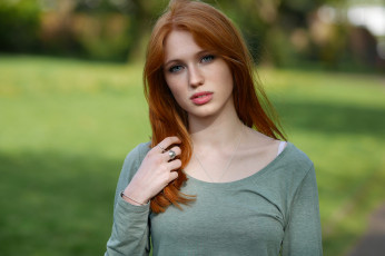 Картинка девушки -unsort+ рыжеволосые+и+другие взгляд лицо