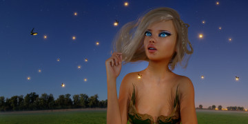 Картинка 3д+графика люди+ people девушка взгляд фон