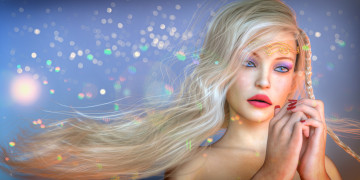 Картинка 3д+графика портрет+ portraits девушка взгляд фон