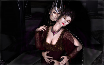 Картинка 3д+графика фантазия+ fantasy девушки взгляд фон