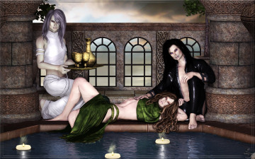 Картинка 3д+графика люди+ people девушки взгляд фон