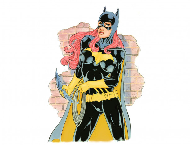 Обои картинки фото рисованное, комиксы, взгляд, маска, фон, плащ, униформа, девушка