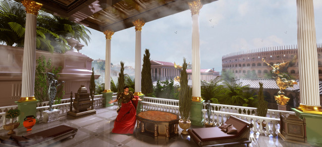 Обои картинки фото 3д графика, люди , people, дворец, взгляд, мужчина, фон