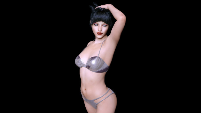 Обои картинки фото 3д графика, люди , people, девушка, взгляд, фон