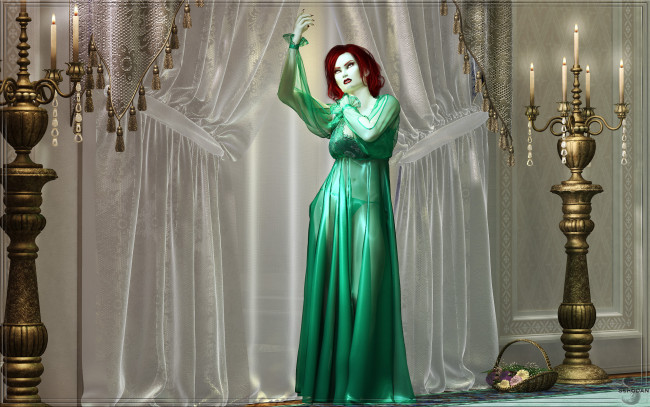 Обои картинки фото 3д графика, люди , people, фон, взгляд, девушка