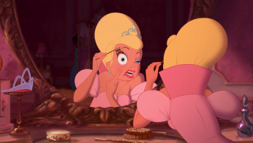Картинка мультфильмы the+princess+and+the+frog расческа зеркало принцесса отражение косметика