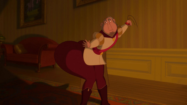 Обои картинки фото мультфильмы, the princess and the frog, мужчина, диван, картина, ковер, комната