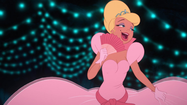 Обои картинки фото мультфильмы, the princess and the frog, веер, принцесса