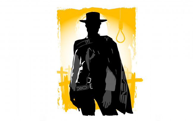 Обои картинки фото рисованное, минимализм, клинт, иствуд, классика, clint, eastwood