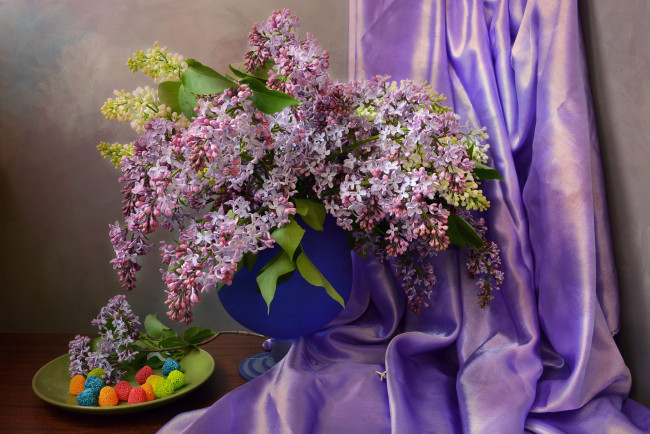 Обои картинки фото еда, натюрморт, букет, сирень, композиция, весна