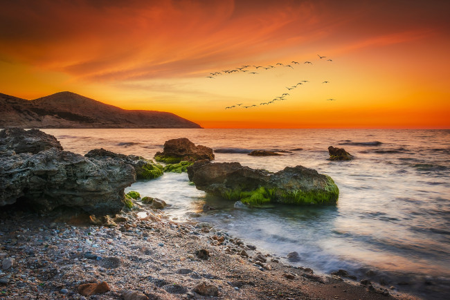 Обои картинки фото природа, восходы, закаты, простор