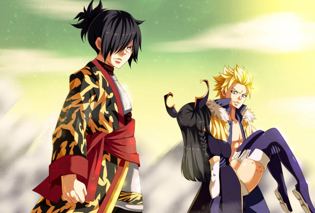 Обои картинки фото аниме, fairy tail, хвост, феи