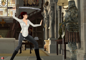 Картинка 3д+графика люди+ people девушка взгляд фон