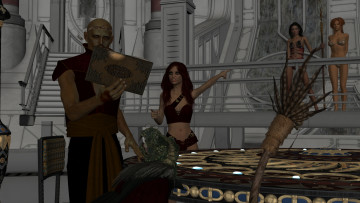 Картинка 3д+графика фантазия+ fantasy девушка взгляд фон мужчина