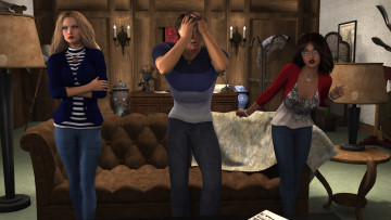 Картинка 3д+графика люди+ people фон взгляд девушки