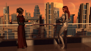 Картинка 3д+графика люди+ people фон взгляд девушки