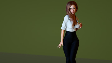 Картинка 3д+графика люди+ people взгляд девушка фон