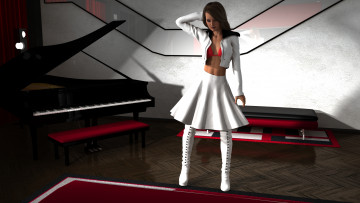 Картинка 3д+графика люди+ people взгляд фон девушка