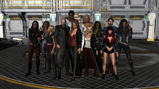 Обои картинки фото 3д графика, фантазия , fantasy, фон, взгляд, девушки