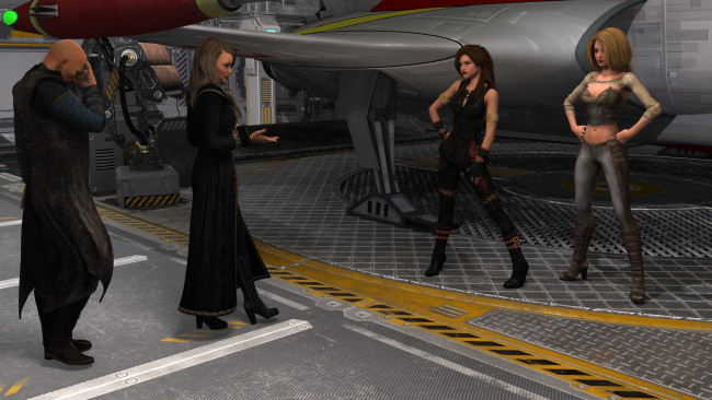 Обои картинки фото 3д графика, фантазия , fantasy, фон, взгляд, девушки