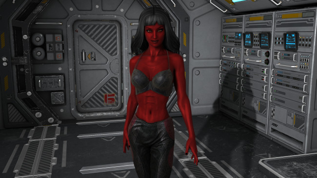 Обои картинки фото 3д графика, фантазия , fantasy, фон, взгляд, девушка