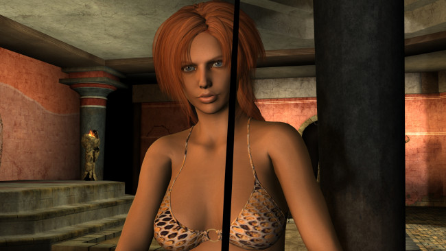 Обои картинки фото 3д графика, фантазия , fantasy, змея, фон, взгляд, девушка