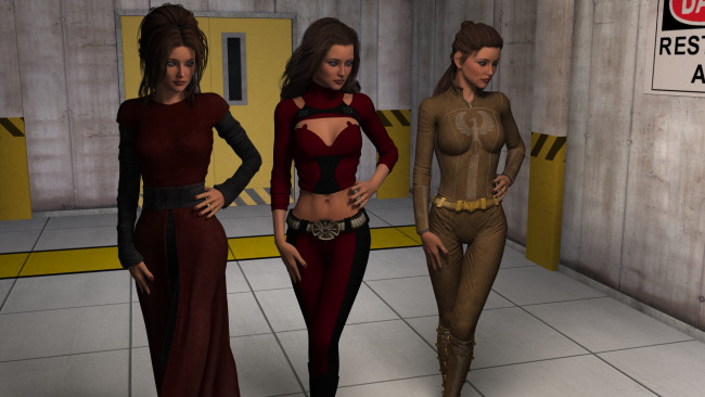 Обои картинки фото 3д графика, люди , people, взгляд, фон, девушки