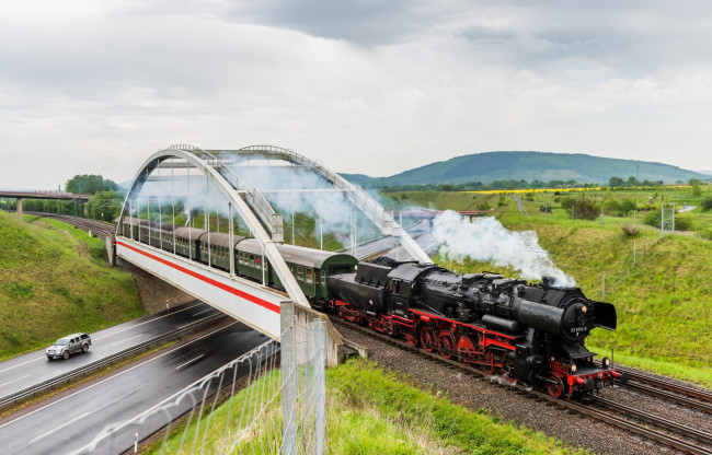 Обои картинки фото техника, паровозы, состав, локомотив