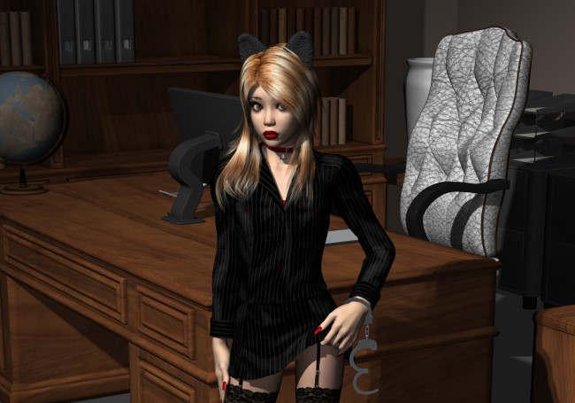 Обои картинки фото 3д графика, люди , people, взгляд, девушка, фон