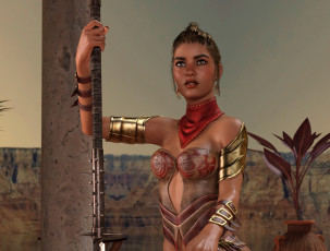 Картинка 3д+графика фантазия+ fantasy фон взгляд девушка