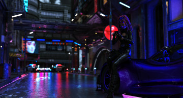 Картинка 3д+графика люди-авто мото+ people-+car+ +moto фон взгляд девушка