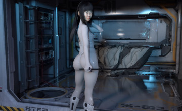 Картинка 3д+графика фантазия+ fantasy фон взгляд девушка