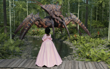 Картинка 3д+графика фантазия+ fantasy фон взгляд девушка