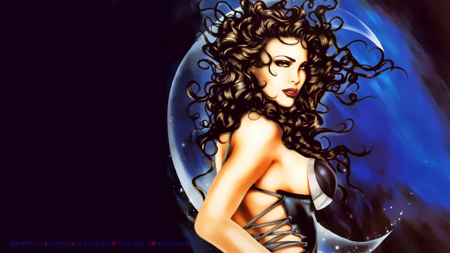 Обои картинки фото календари, фэнтези, 2019, calendar, девушка, женщина
