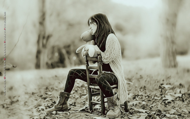 Обои картинки фото календари, компьютерный дизайн, природа, девушка, стул, игрушка, 2019, calendar, сидит