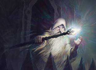 Картинка фэнтези _lord+of+the+rings мужчина фон борода посох магия