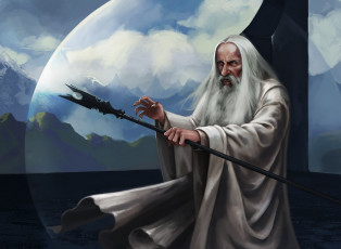 Картинка фэнтези _lord+of+the+rings мужчина фон посох