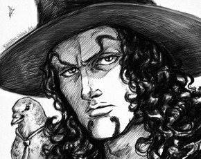 Картинка аниме one+piece лицо шляпа голубь