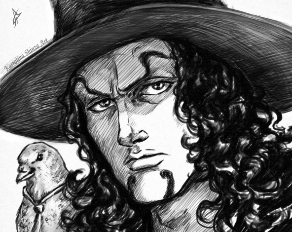 Обои картинки фото аниме, one piece, лицо, шляпа, голубь